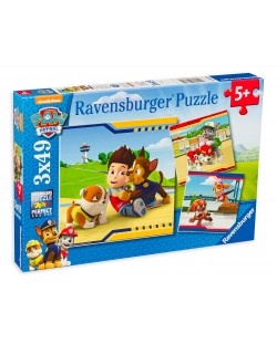 Puzzle Ravensburger din 3 x 49 piese - Eroi in uniforme, Paw Patrol