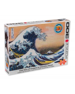 Puzzle 3D Eurographics din 300 de piese - Marele val din Kanagawa