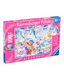Puzzle Ravensburger de 100 piese - Unicorni uimitori