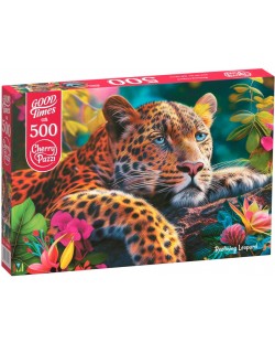 Puzzle Cherry Pazzi 500 piese - Leopardul culcat 