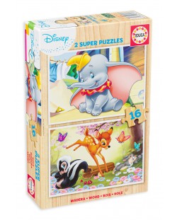 Puzzle Educa de 2 х 16 piese - Disney Animals