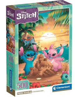 Puzzle  Clementoni din 500 piese - Distracția de vară a lui Stitch și Angel