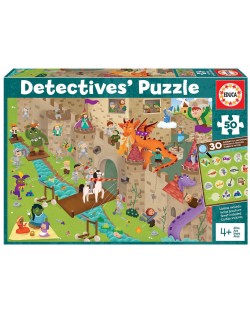 Puzzle Educa de 50 piese - Detectives in the castle