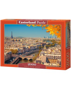 Puzzle Castorland 2000 Pieces - Parisul din perspectiva unei păsări 