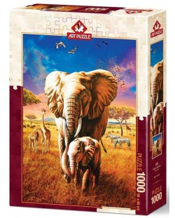 Puzzle Art Puzzle, 1000 piese - Elefanti