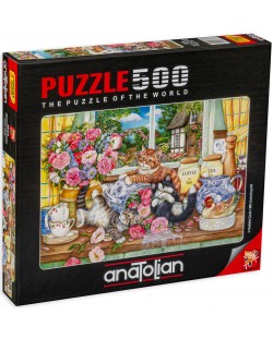 Puzzle Anatolian de 500 piese - Nebuniile pisicilor, Debbie Cook