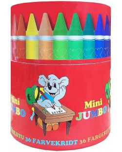 Set de creioane colorate Sense - Mini Jumbo, 36 de bucăți, în cutie rotundă 