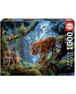 Puzzle Educa de 1000 piese - Tigers in the tree