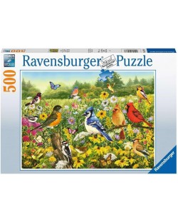 Puzzle Ravensburger 500 de piese - Păsările de pe pajiște