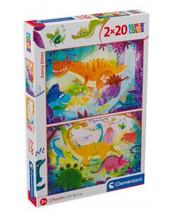 Puzzle Clementoni  2 X 20 piese - Dinozauri amuzanti