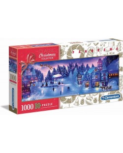 Puzzle panoramic Clementoni de 1000 de piese - Un vis de Crăciun