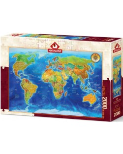 Puzzle Art Puzzle din 2000 de piese - Harta geopolitică a lumii