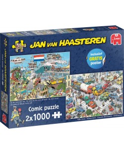 Puzzle Jumbo din 2 x 1000 de piese - Marea și orașele