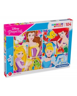 Puzzle  Clementoni de 104 piese - SuperColor Disney Princess