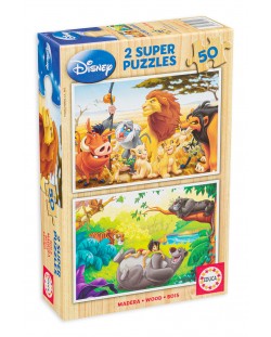 Puzzle Educa din 2 x 50 piese - Animal Friends