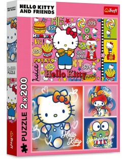 Puzzle Trefl din 2 x 200 piese - Hello Kitty și prieteni | Ozone.ro