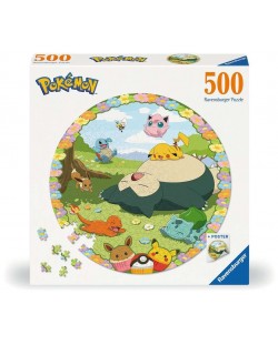 Puzzle de 500 de piese Ravensburger - Pokémon printre flori