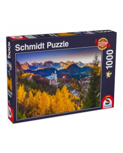 Puzzle Schmidt din 1000 de piese - Neuschwanstein în toamnă