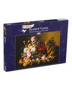 Puzzle Bluebird de 1000 piese - Still Life, Flowers and Fruit, 1855