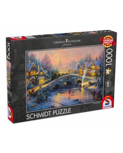 Puzzle Schmidt de 1000 piese - Spiritul Craciunului, Tomas Kincaid