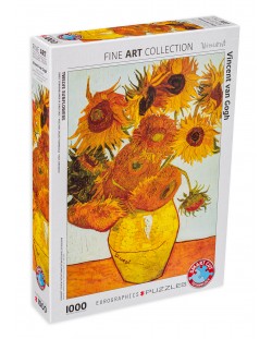 Puzzle Eurographics de 1000 piese – Douasprezece flori de floarea soarelui, Vincent Van Gogh