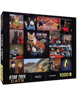 Puzzle Galison din 1000 de piese - Pisici Star Trek