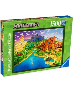 Puzzle Ravensburger de 1500 de piese - World of Maincraft