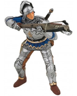 Figurina Papo The Medieval Era – Arcas cu arbaleta, cu armura albastra