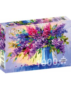 Puzzle Enjoy din 1000 de piese - Buchet de liliac în vază