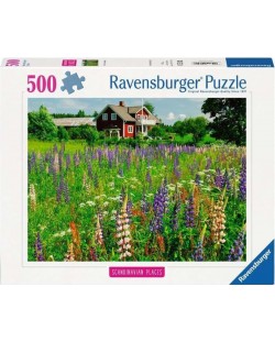 Puzzle Ravensburger din 500 piese - fermă în Suedia