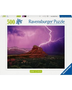 Puzzle Ravensburger din  500 piese - Furtună roz