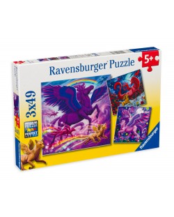 Puzzle Ravensburger din 3 x 49 de piese - Măreția mitologică