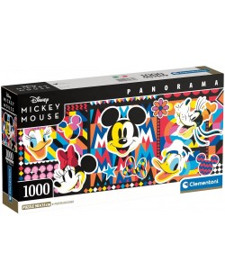 Puzzle panoramic Clementoni din 1000 piese - Mickey Mouse și prietenii