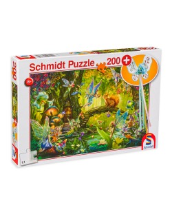 Puzzle Schmidt de 200 piese - Zane in padure, cu bagheta magica