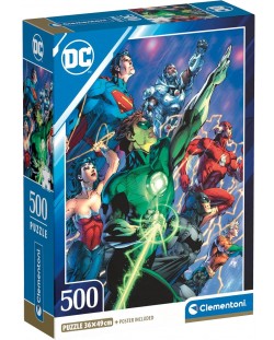 Puzzle Clementoni din 500 piese - Personajele lui DC Comics