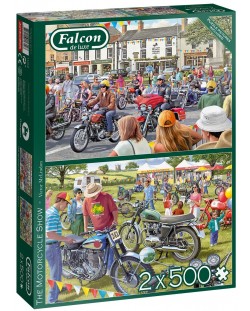 Puzzle Falcon din 2 x 500 piese -The Motorcycle Show