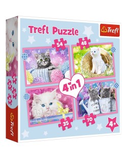 Puzzle Trefl 4 in 1 - Pisicute vesele