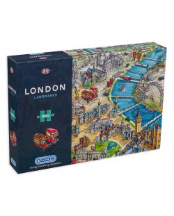 Puzzle Gibsons de 1000 piese - Atractii turistice in Londra, Maria Rabinsky