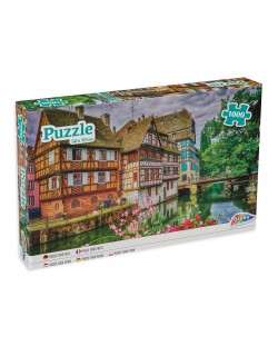 Puzzle Grafix din 1000 de piese - Case din lemn