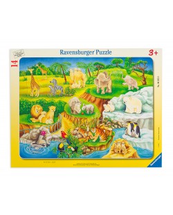 Puzzle Ravensburger de 14 piese - Vizita la zoo