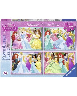 Puzzle Ravensburger 4 de cate 100 piese - Printese Disney