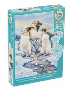 Puzzle Cobble Hill din 350 XXL de piese - Familie de pinguini