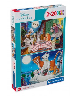 Puzzle Clementoni de 2 x 20 piese - SuperColor Disney Animals