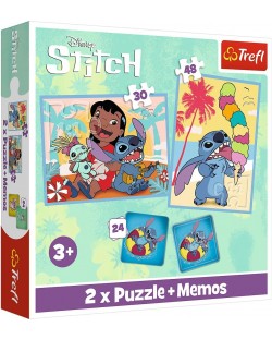 Puzzle Trefl 2 în 1 - O zi fericită pentru Lilo și Stitch