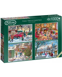  Puzzle Falcon din 4x1000 piese - Falcon - Family Time at Christmas