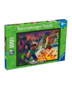 Puzzle Ravensburger din 100 de piese XXL - Monștrii din Minecraft