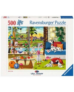 Puzzle Ravensburger din 500 de piese - Animalele de companie din Palm Springs