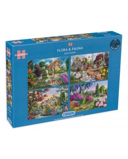 Puzzle Gibsons din 4 X 500 piese - Flora si fauna, John Francis
