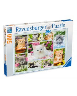Puzzle Ravensburger  de 500 piese - Pisicute in cosuri