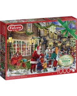 Puzzle Falcon din 2 x 1000 piese -  Letters for Santa